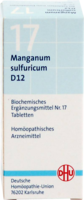 DHU Schüssler Salz Nr. 17 Manganum sulfuricum D12, 80 Tabletten