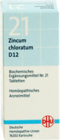 DHU Schüssler Salz Nr. 21 Zincum chloratum D12, 80 Tabletten
